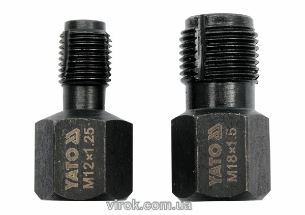 Мітчики для ремонту різьби лямбда-зонду YATO, M12x1,25 і M18x1,5 з 6-гран. приводом, 2 шт. [12/96]