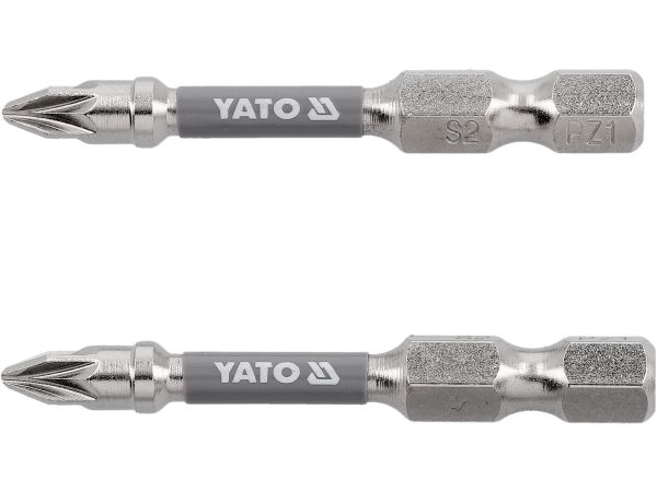 Насадка викруткова YATO PZ1 х 50мм. HEX 1/4", покрита нікелем, 2шт.[10]