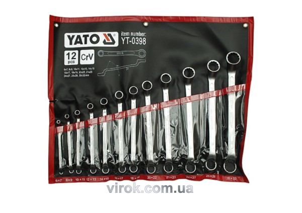 Ключі гнуто - накидні YATO : CrV, М= 6х7-30х32 мм, Набір 12шт. [4]