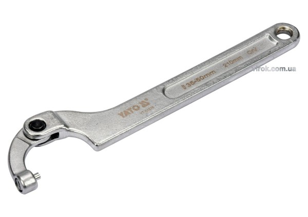 Ключ гаковий з носиком на шар з округленим болтиком в діапаз. M=35-50мм YATO, Хр-Ванад. L=210мм [10]