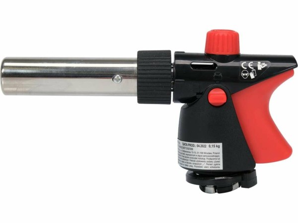 Пальник газовий YATO : цанговe з'єднання. PIEZO. 360°. до 2 кВт. t= 1300 ºC (EN417) [20/80]