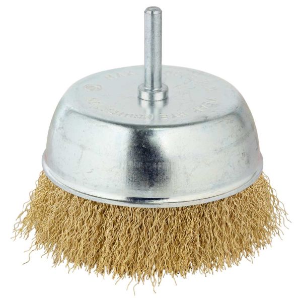 Щітка дротяна чашеобразная Ø100мм хвостовик Ø6мм (латуньована) GRAD (9034105)