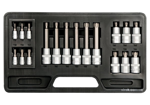 Набір головок торцевих з насадками TORX YATO : квадрат 1/2