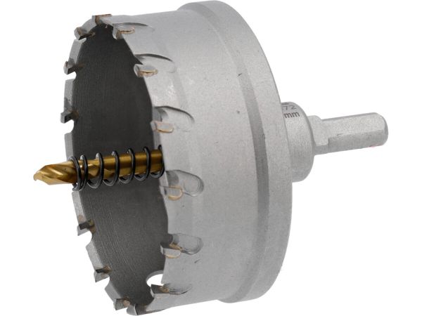 Свердло коронка по металу TCT YATO: Ø80 x 103 мм, товщ. до 25мм, з напрямним, 6-гран. хвост 3/8" [4]