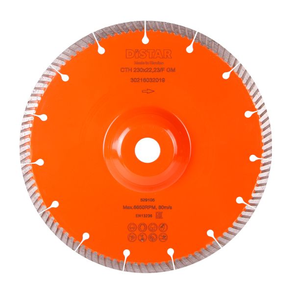 Круг алмазний вiдрiзний Distar 1A1R Turbo 230x2,3x9x22,23/F Laser CTH 230x22,23F GM