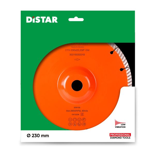 Круг алмазний вiдрiзний Distar 1A1R Turbo 230x2,3x9x22,23/F Laser CTH 230x22,23F GM