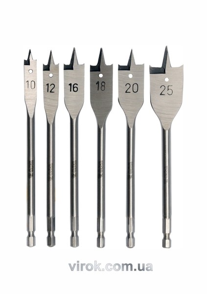 Свердла перові по дереву YATO: 6-гранний хвостик HEX-1/4