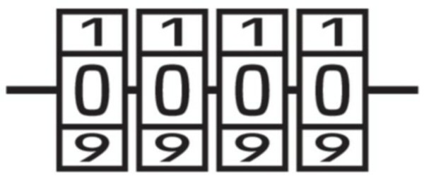 Замок навісний з кодовим замиканням VOREL: латунний корпус- 40х 11,8х39,5 мм, стал дуга- 30х25х 5 мм