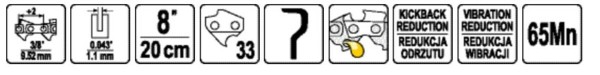 Ланцюг для пили YATO l= 8