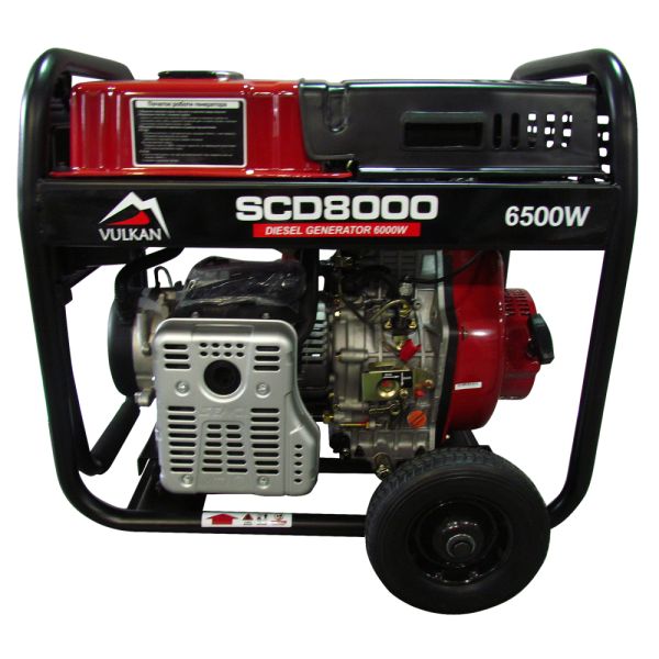 Генераторна установка SCD8000 дизель 1ф 6,5кВт ел.старт, 18л, колеса