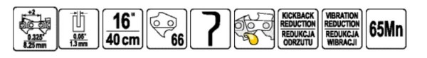 Ланцюг для пили YATO l= 16