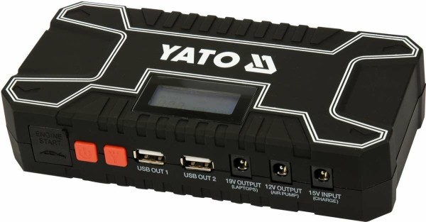 Пускова-зарядна батарея Li-Pol YATO : 12000 мАгод, 300/500 А, живлення через USB: 5В, 2А [10/160]