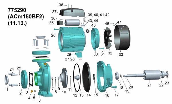 Насос відцентровий 1.5кВт Hmax 22.5м Qmax 500л/хв 2" LEO 3.0 (775290)