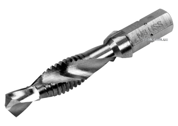 Свердло-мітчик YATO М8 х 1.25 мм, HSS М2, HEX-1/4