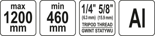 Штатив тринога YATO телескоп (3 секціі) . кріплення 5/8