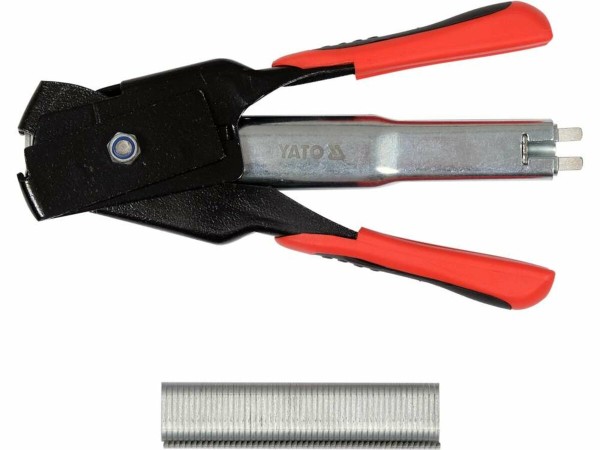 Кліщі для кріплення сітки YATO: L= 190 мм з коміркою для 50 скоб тип 