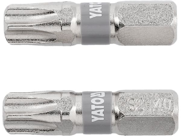 Насадка викруткова YATO TORX T40 х 25 мм. HEX 1/4", покрита нікелем, 2 шт.[10]
