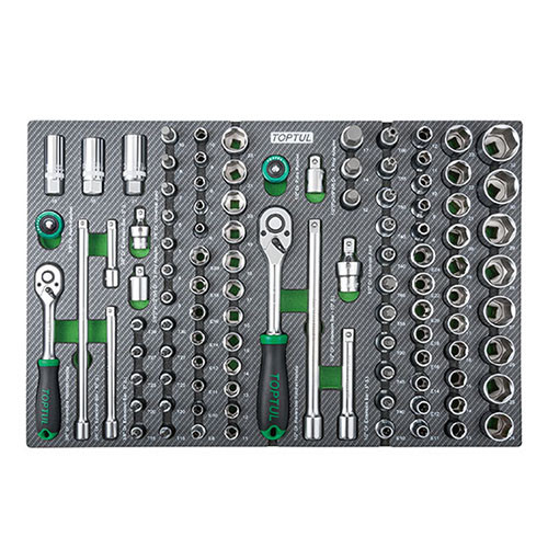 Набір інструменту комбінований 3/8", 1/2" 104ед. (в ложементі, тип D) TOPTUL GEDA429