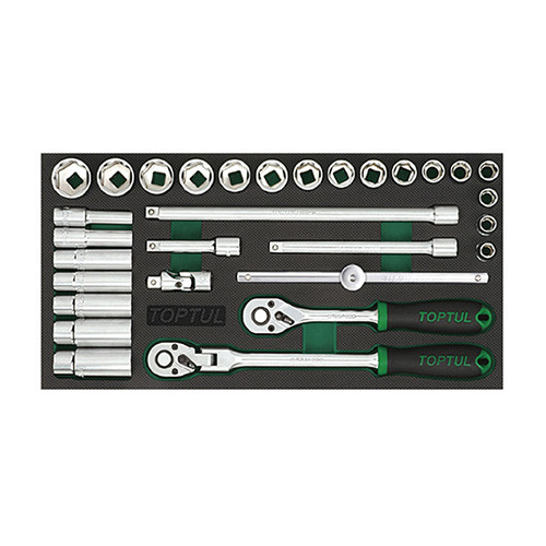 Набір інструменту комбінований 3/8" 30 од. (в ложементі, тип A) TOPTUL GVA3002