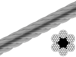 Трос 6 мм 6х19+1FC,КУСКИ цб