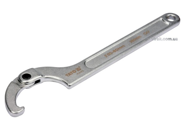 Ключ гаковий з носиком на шарнірі в діапаз. M= 50-80 мм YATO, Хр-Ванад., L= 280 мм [10/50]