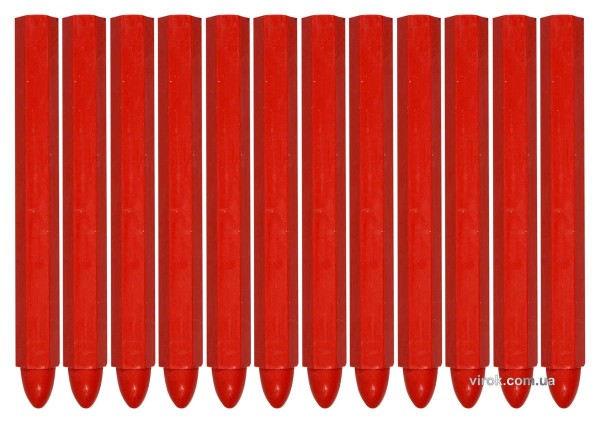 Крейда маркувальна для різних поверхонь YATO : 120 x 12 мм, червона, 12 шт [50]