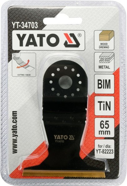 Полотно-насадка різальне біметал для реноватора YT-82223 YATO по дереву і металу l=90мм, w=65мм [10]