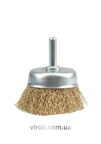 Щітка - крацовка VOREL ЧАШКА з стержнем Ø-50мм [10/180]