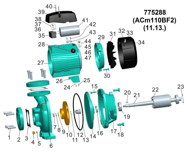 Насос відцентровий 1.1кВт Hmax 20.2м Qmax 500л/хв 2" LEO 3.0 (775288)