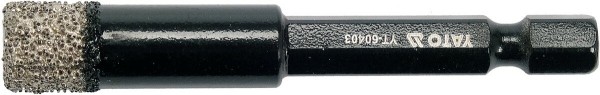 Свердло з алмазним пругом YATO, Ø= 10 мм, l= 65/10 мм, з 6-гран. шпинделем- 1/4