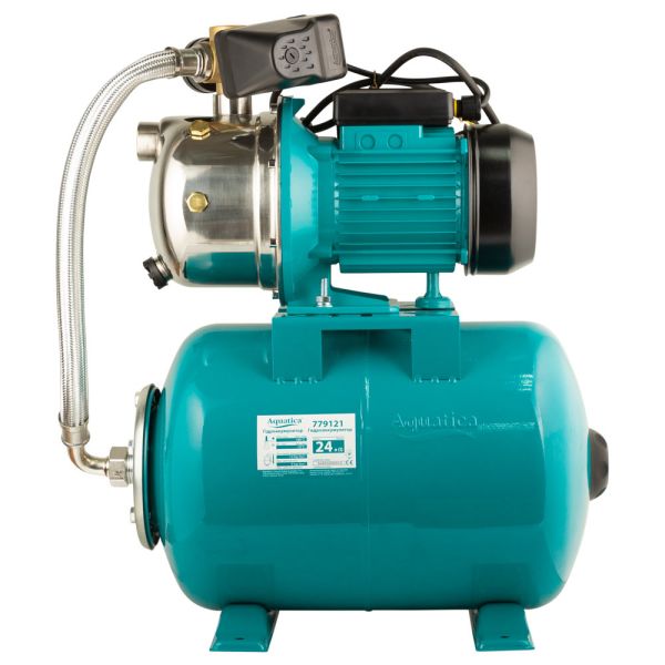 Станція 0.75кВт Hmax 46м Qmax 50л/хв (самовсмоктуючий насос нерж) 24л Україна AQUATICA JETSa80A5/UA (775097/24)