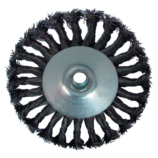 Щітка конічна 125мм для кутов.шліфмашин дротяний друк