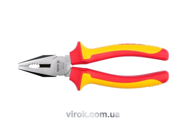 Плоскогубці комбіновані електромонтажні YATO з ізоляцією 1000 V; l= 180 мм [6/36]