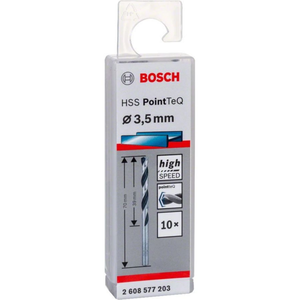 Свердло для металу Bosch HSS-PointTeQ, 3,5х39х70мм, 10шт (2.608.577.203)