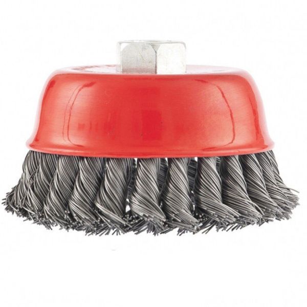 Щітка чашкова 85мм для кутов.шліфмашин дротяний трос