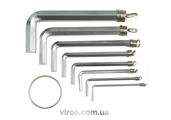 Ключі 6-гранні L-подібні VOREL : на кільці, М1,5-10 мм, Cr-V. Набір 10 Шт. [20/100]