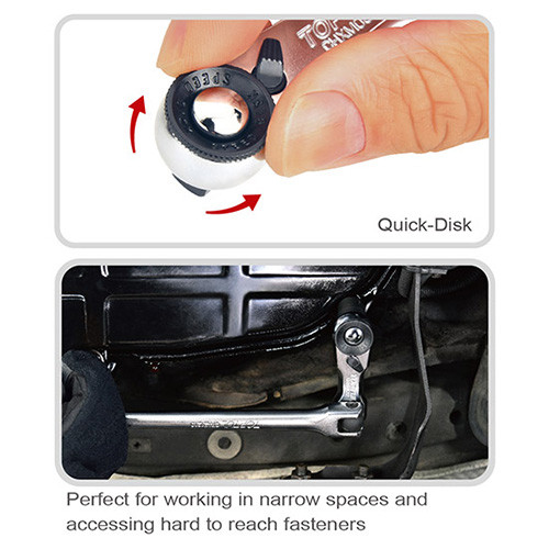 Тріскачка 1/4" міні 60 зубців "гусяча лапка", швидкий диск TOPTUL CHXM0801