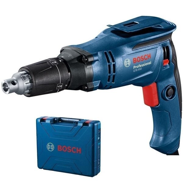Мережевий шуруповерт Bosch GTB 650, 650Вт, 12Нм, 5000об/хв, 1.4кг, кейс (0.601.4A2.000)