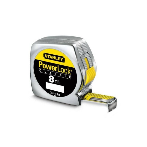 Рулетка STANLEY POWERLOCK 8м х 25мм мм армована стрічка. пластикова (0-33-198)