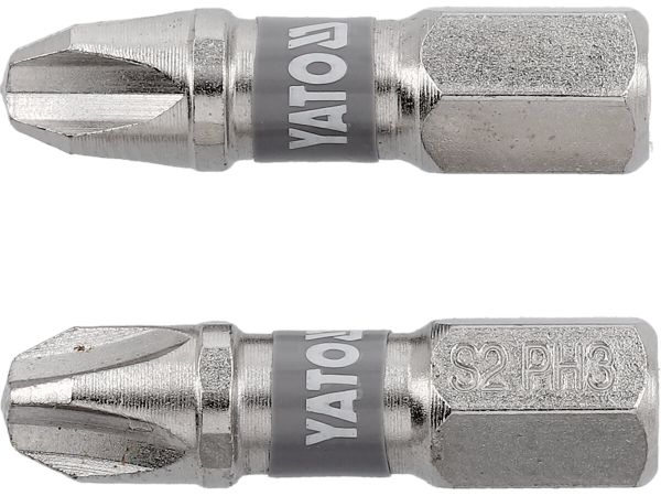 Насадка викруткова YATO PH3 х 25мм. HEX 1/4", покрита нікелем, 2шт.[10]