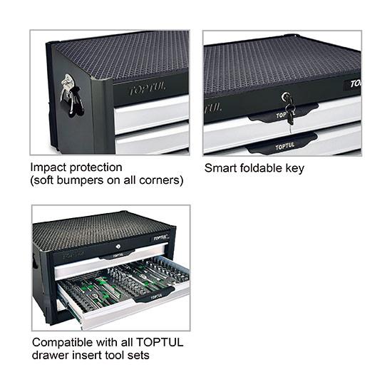 Ящик для інструменту 3 секції BUMPER SERIES (чорний) TOPTUL TBAP0307