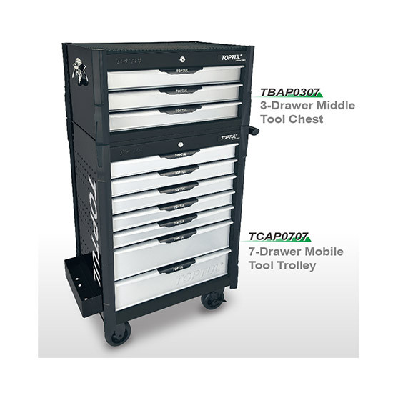 Ящик для інструменту 3 секції BUMPER SERIES (чорний) TOPTUL TBAP0307