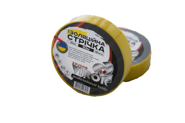 Стрічка ізоляційна VIROK : 15 мм х 10 м x 0,18 мм ЖОВТА [15/240]