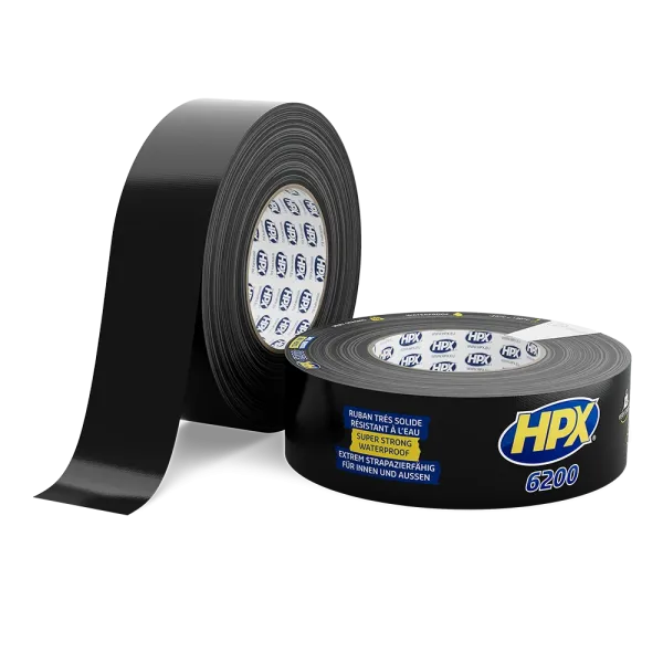 HPX 6200 - 48мм х 50м - чорна армована ремонтна стрічка