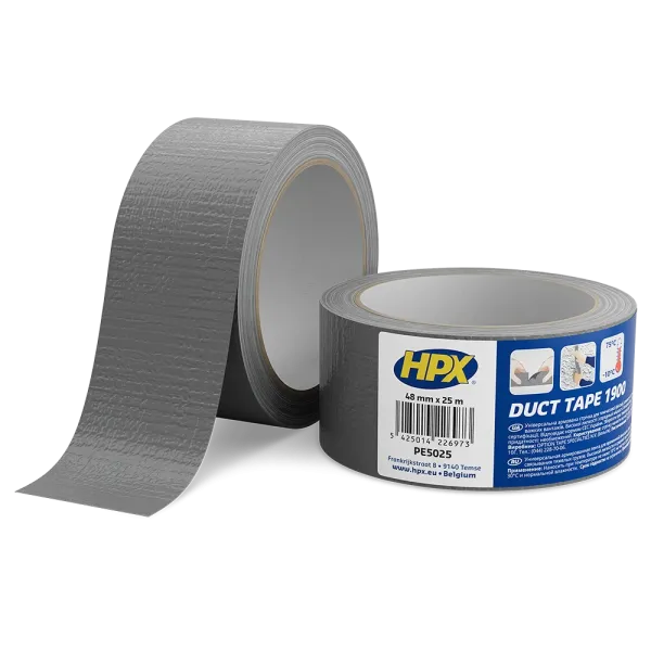 HPX Duct Tape Universal 1900 - 48мм х 25м - армована клейка стрічка, сантехнічний скотч