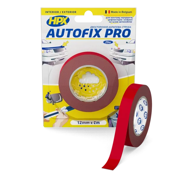 AUTOFIX PRO - 12мм x 2м - автомобильная двусторонняя клейкая лента