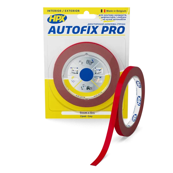AUTOFIX PRO - 9мм x 5м - автомобільна двостороння клейка стрічка