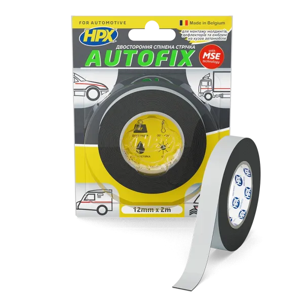 AVTOFIX MSE - 12мм x 2м - автомобільна двостороння клейка стрічка