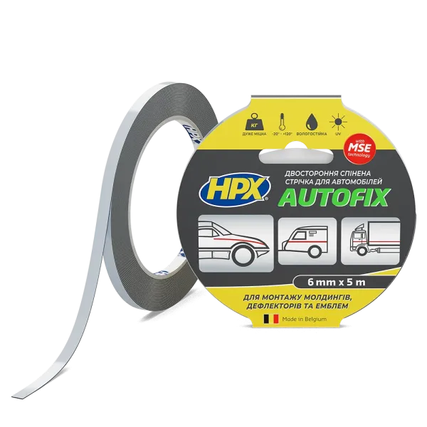 AVTOFIX MSE - 6мм x 5м - автомобільна двостороння клейка стрічка