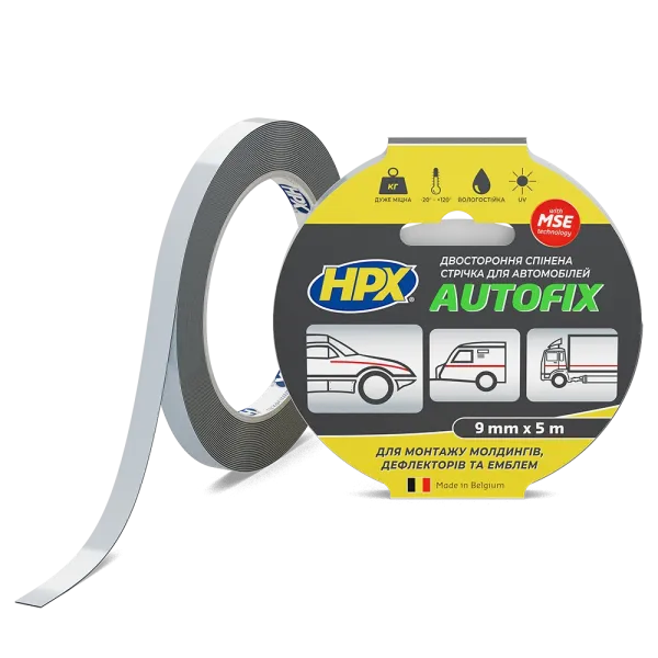 AVTOFIX MSE - 9мм x 5м - автомобільна двостороння клейка стрічка